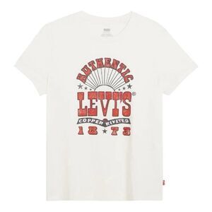 Levi's Graphic T-Shirt White Authentic Copper Riveted 1873 Distressed Logo NWT M